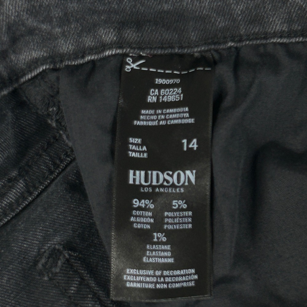 Hudson Jeans Straight Leg Women 14 Black Denim Casual High Rise Stretch - Picture 10 of 10